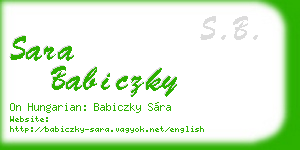 sara babiczky business card